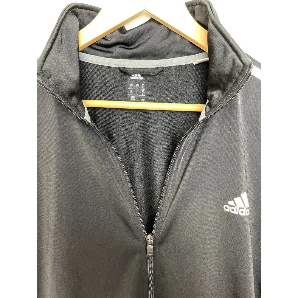Adidas Mens Track Full Zip Jacket Black Large - Picture 2 of 9